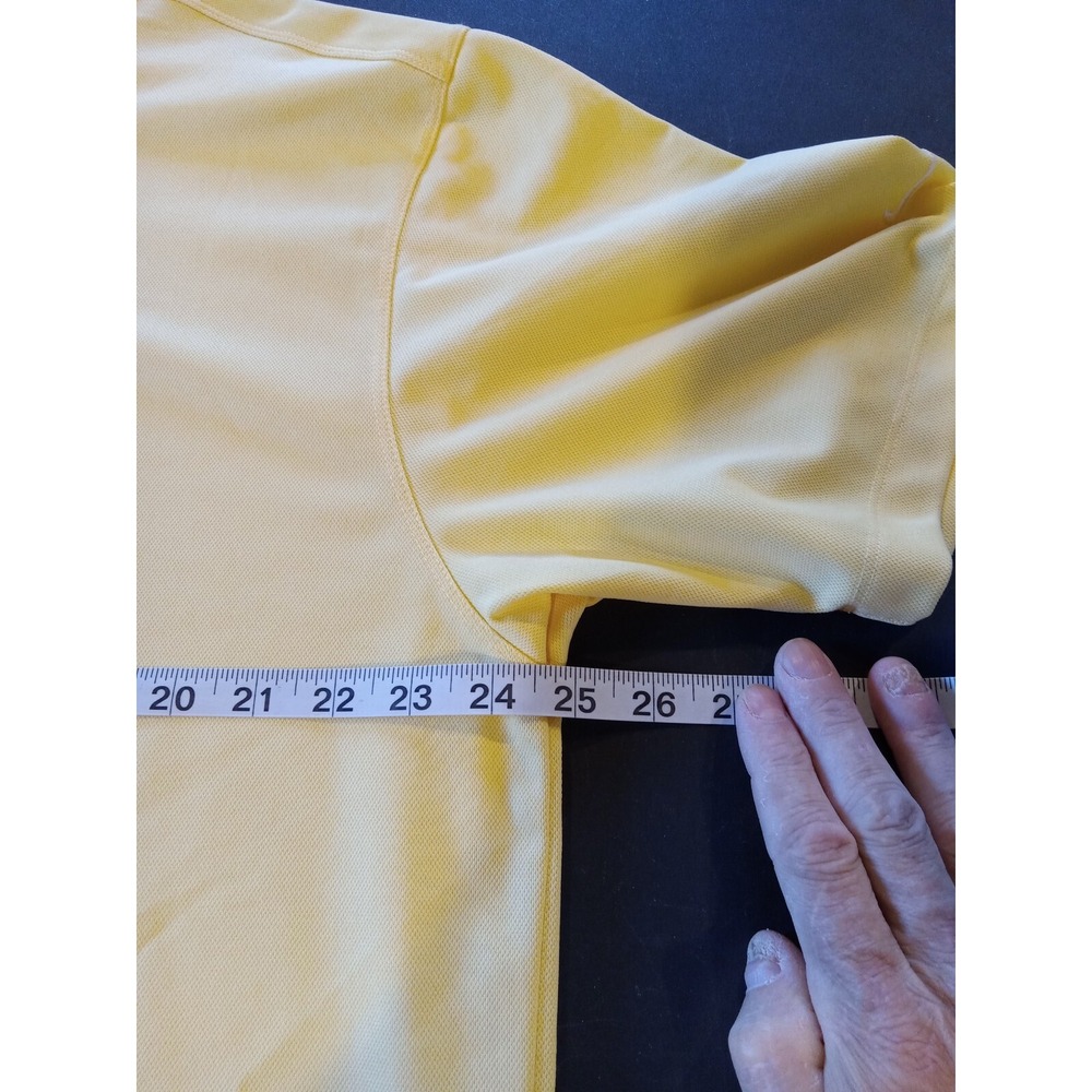 Nike Golf Mens XL Dri-Fit UV Short Sleeve Performance Yellow - Picture 6 of 7
